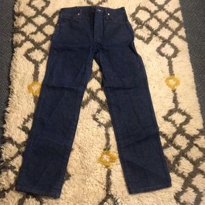 Long dark wash Wrangler jeans